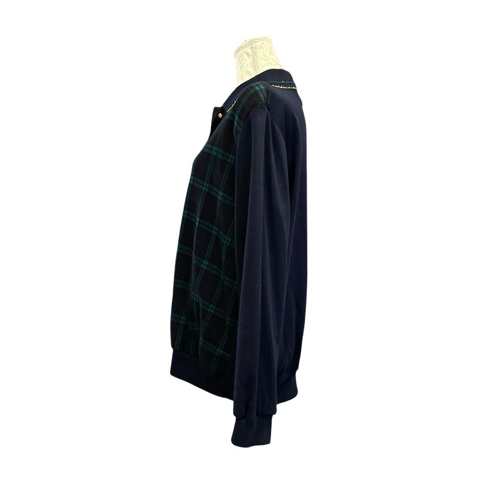 Vintage 80s Cape Cod Sportswear Plaid Knit Sweater Sz L - Picture 4 of 15